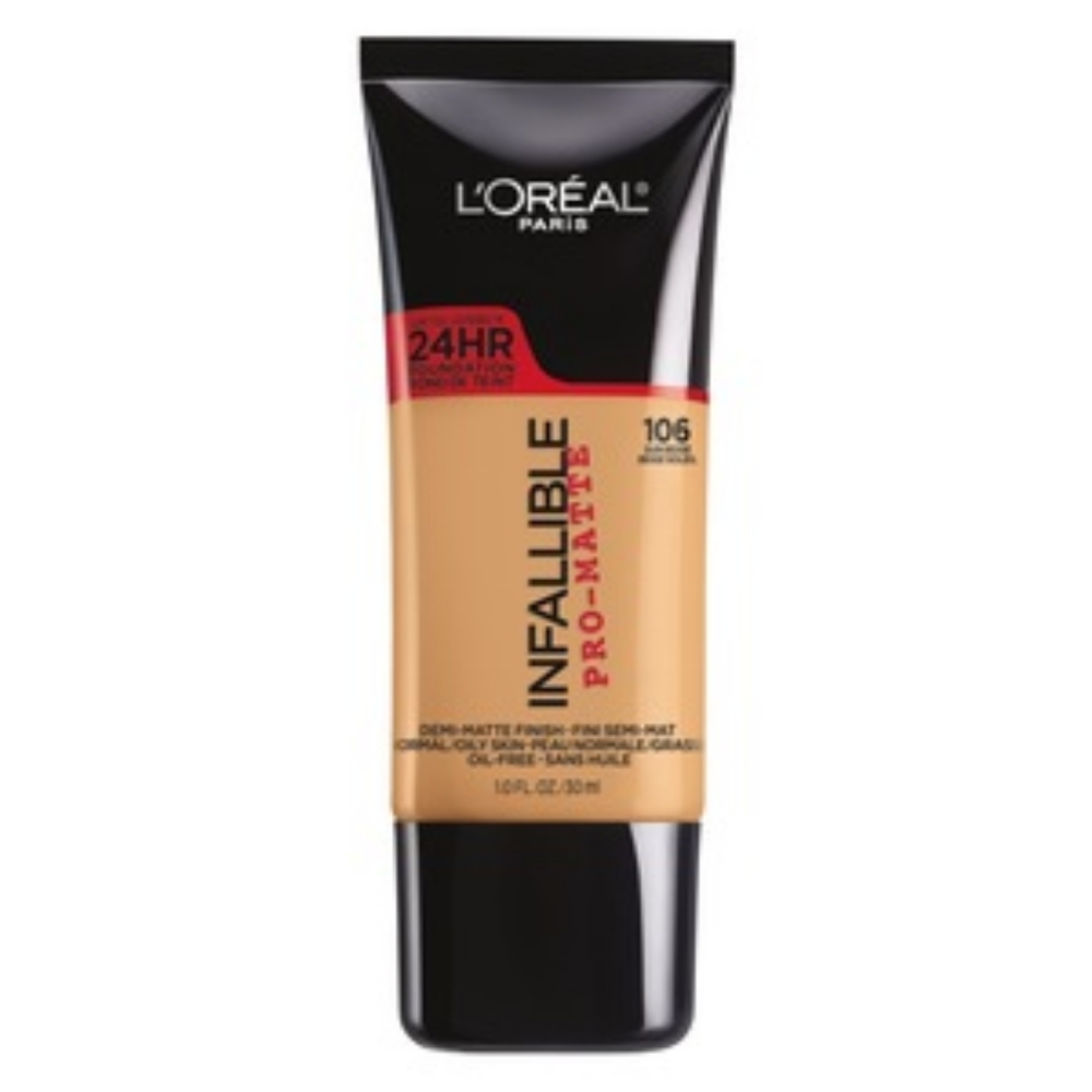 8 x L'Oreal Paris Infallible Pro-Matte Foundation, 106 Sun Beige